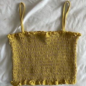 Forever 21 yellow straight chest crop top.